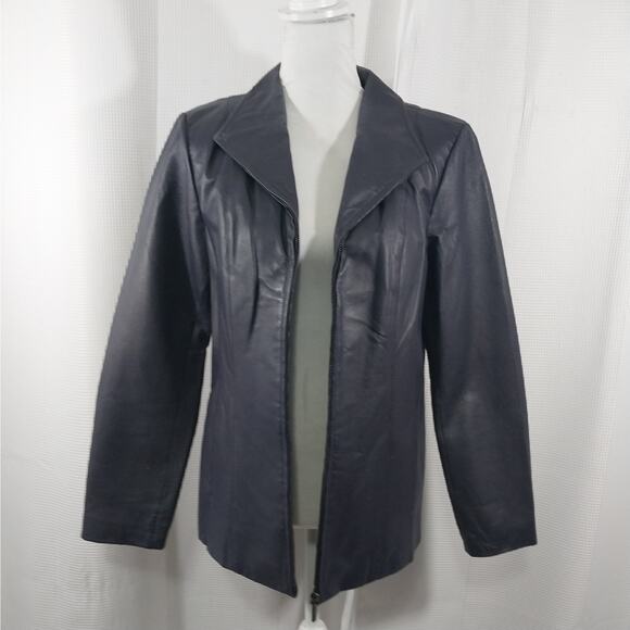 NWOT! EAST 5TH! LAVENDER PURPLE GENUINE LEATHER ZIPPER FRONT JACKET, COAT! SZ M - Picture 3 of 11